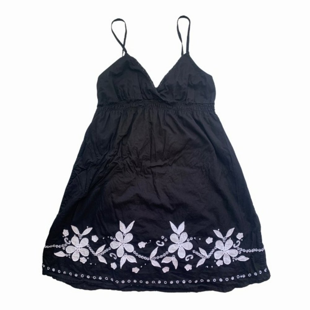Black Floral Roxy Strappy Dress